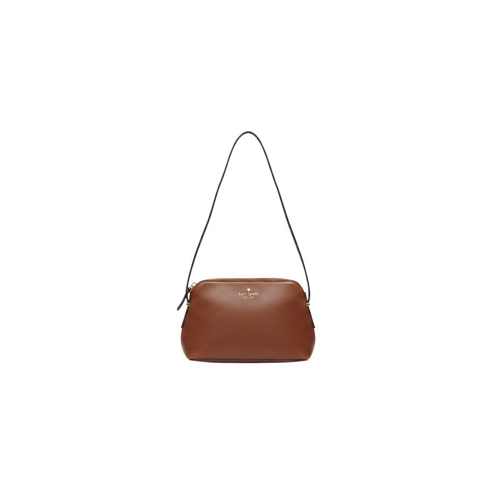 Kate Spade Crossbody Bag Womens Small Brown Excellent Saffiano Leather Dome